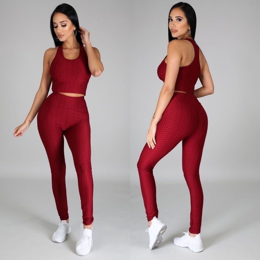 Put In Work Legging Set - Burgundy